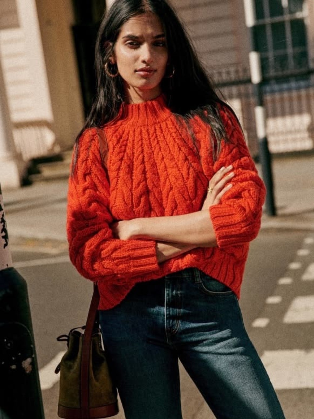 Sezane Diego Jumper Rouge Orange. - Size M